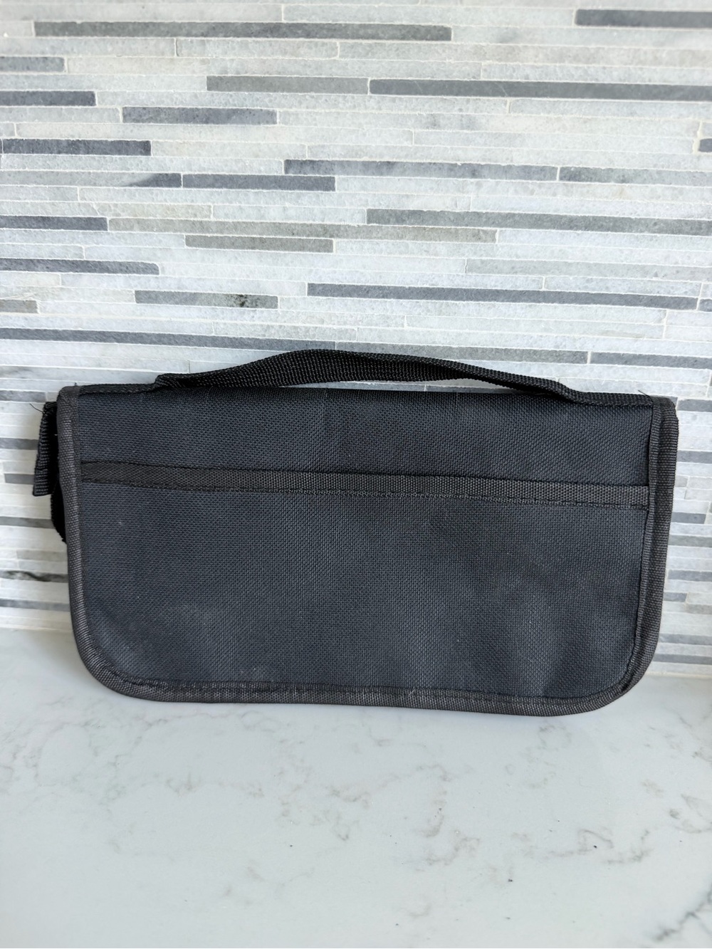 Black Travel Passport Organizer Bag
